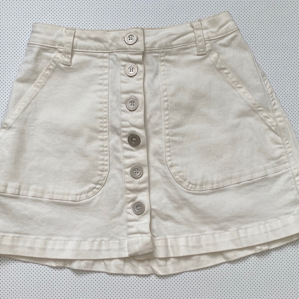 White Denim skirt, A-line